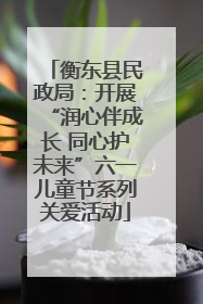 衡东县民政局：开展“润心伴成长 同心护未来”六一儿童节系列关爱活动