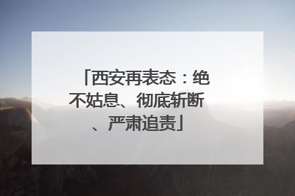 西安再表态：绝不姑息、彻底斩断、严肃追责