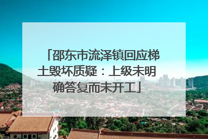 邵东市流泽镇回应梯土毁坏质疑：上级未明确答复而未开工