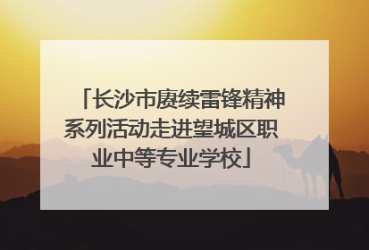 长沙市赓续雷锋精神系列活动走进望城区职业中等专业学校