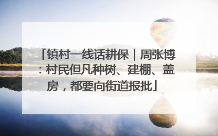 镇村一线话耕保｜周张博：村民但凡种树、建棚、盖房，都要向街道报批