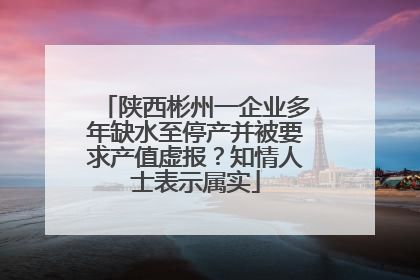 陕西彬州一企业多年缺水至停产并被要求产值虚报？知情人士表示属实