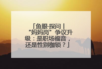鱼眼·探问丨 “妈妈岗”争议升级：是职场福音，还是性别枷锁？