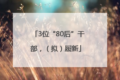 3位“80后”干部，（拟）履新