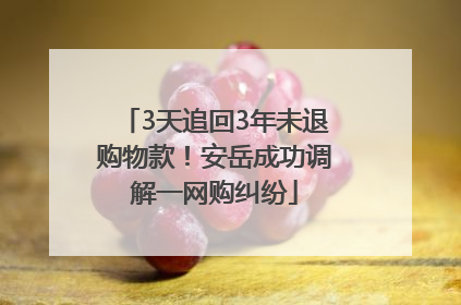 3天追回3年未退购物款！安岳成功调解一网购纠纷