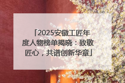 2025安徽工匠年度人物榜单揭晓：致敬匠心，共谱创新华章
