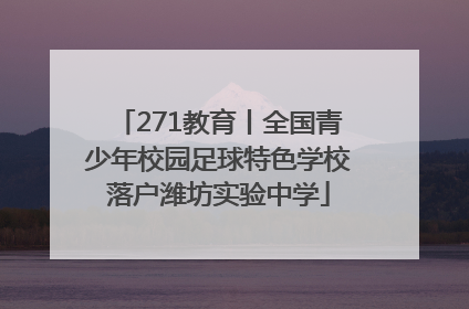 271教育丨全国青少年校园足球特色学校落户潍坊实验中学