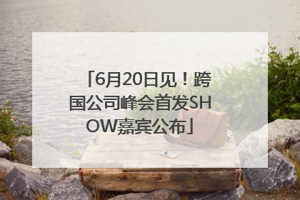 6月20日见！跨国公司峰会首发SHOW嘉宾公布