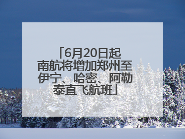 6月20日起 南航将增加郑州至伊宁、哈密、阿勒泰直飞航班
